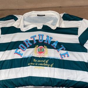 Green stripped polo dress